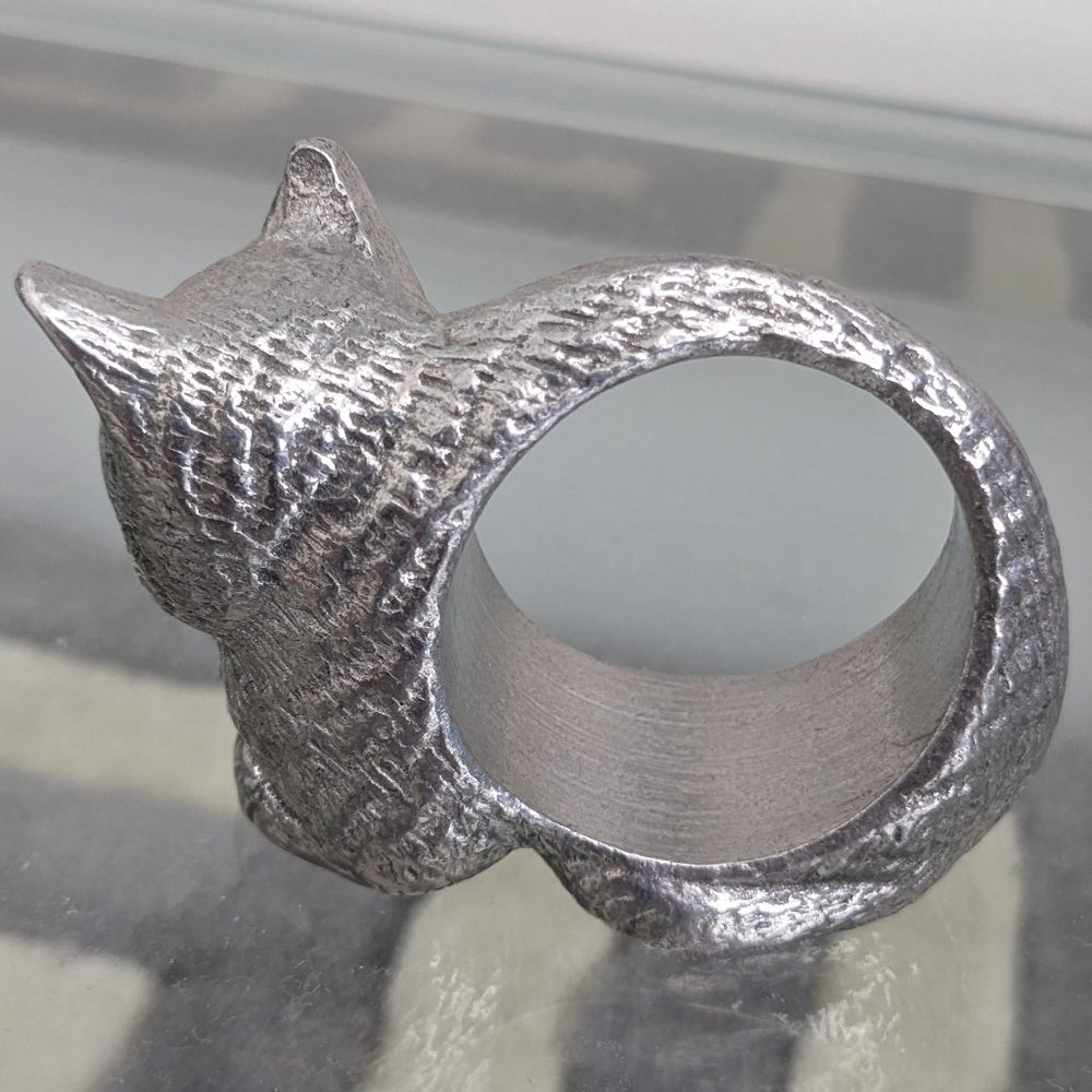 ARTHUR COURT Set of 10 Vtg Sleepy Kitten Cat Napkin Rings Kitty Cats Lover - Picture 10 of 15